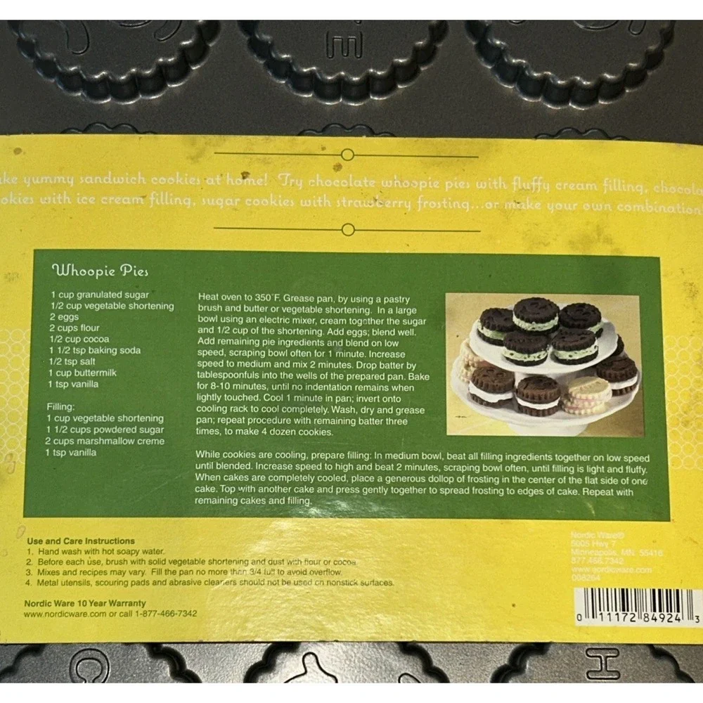 Nordic Ware Pro NIP Cast Aluminum Treat Pan Funny Faces‎ Whoopie Pie New USA